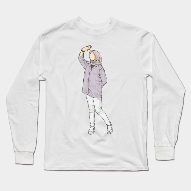 Lavender white Moon collcetion Long Sleeve T-Shirt by crissbahari